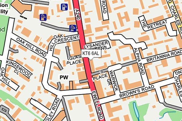 KT6 6AL map - OS OpenMap – Local (Ordnance Survey)