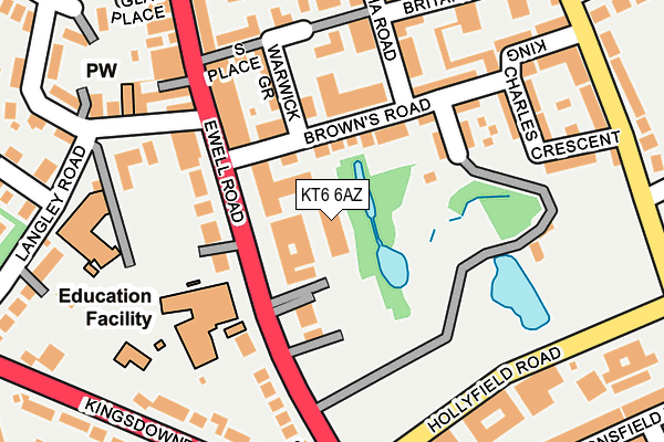 KT6 6AZ map - OS OpenMap – Local (Ordnance Survey)