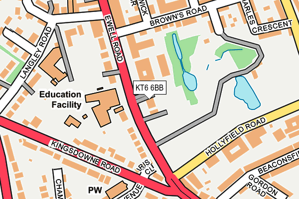 KT6 6BB map - OS OpenMap – Local (Ordnance Survey)