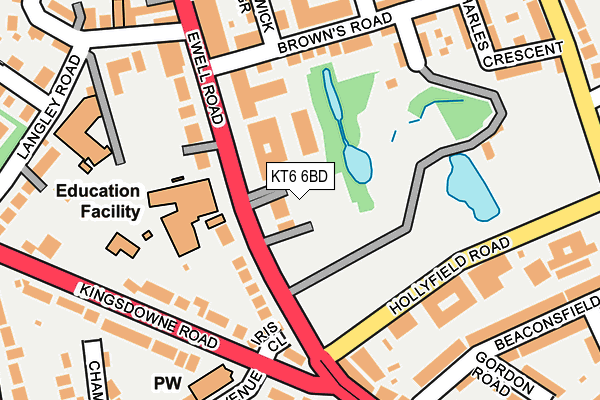 KT6 6BD map - OS OpenMap – Local (Ordnance Survey)