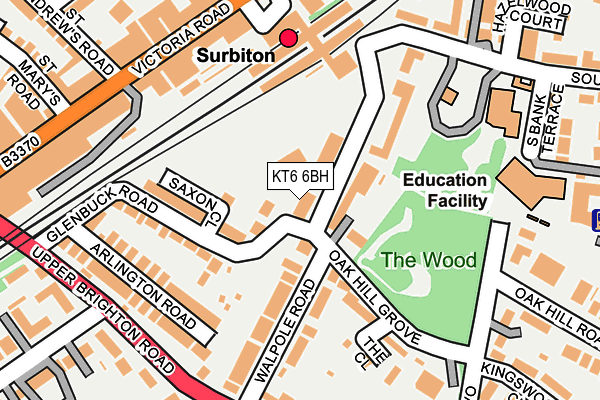 KT6 6BH map - OS OpenMap – Local (Ordnance Survey)