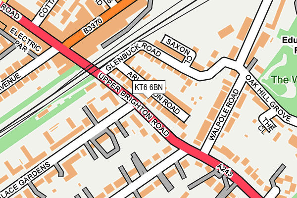 KT6 6BN map - OS OpenMap – Local (Ordnance Survey)