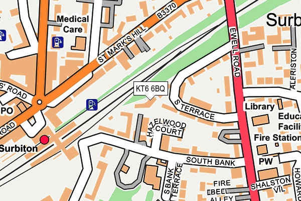 KT6 6BQ map - OS OpenMap – Local (Ordnance Survey)