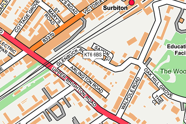 KT6 6BS map - OS OpenMap – Local (Ordnance Survey)