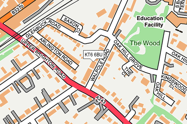 KT6 6BU map - OS OpenMap – Local (Ordnance Survey)