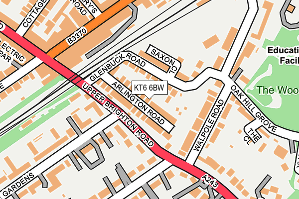 KT6 6BW map - OS OpenMap – Local (Ordnance Survey)