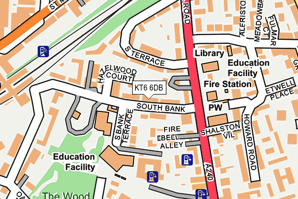 KT6 6DB map - OS OpenMap – Local (Ordnance Survey)