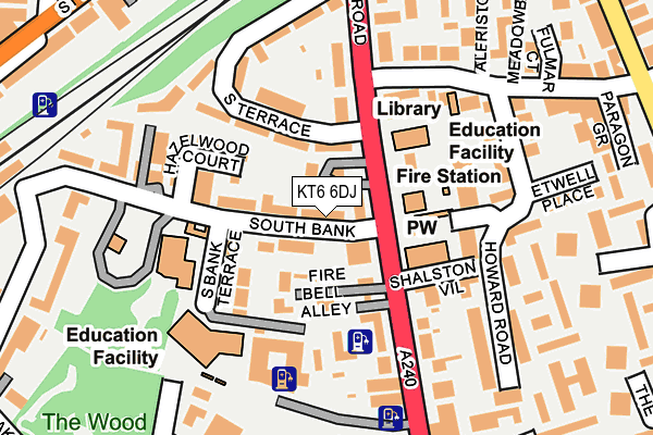 KT6 6DJ map - OS OpenMap – Local (Ordnance Survey)