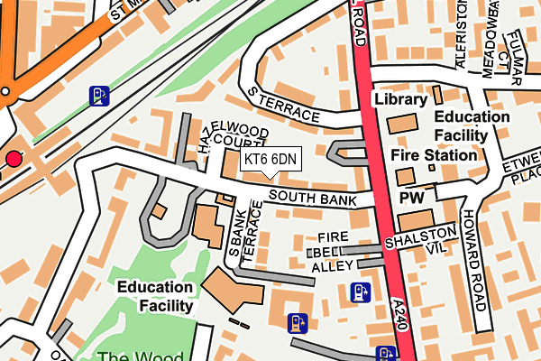 KT6 6DN map - OS OpenMap – Local (Ordnance Survey)