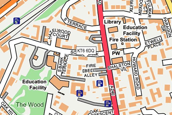 KT6 6DQ map - OS OpenMap – Local (Ordnance Survey)