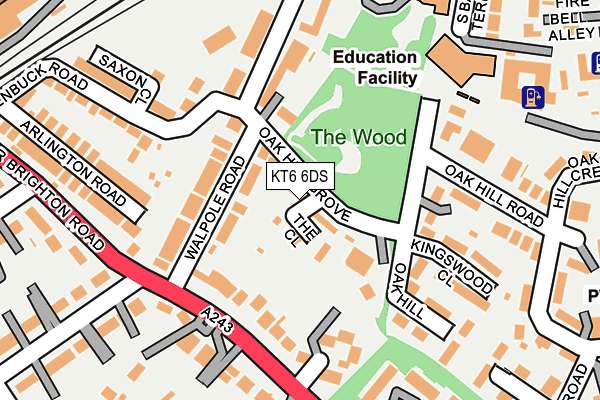 KT6 6DS map - OS OpenMap – Local (Ordnance Survey)