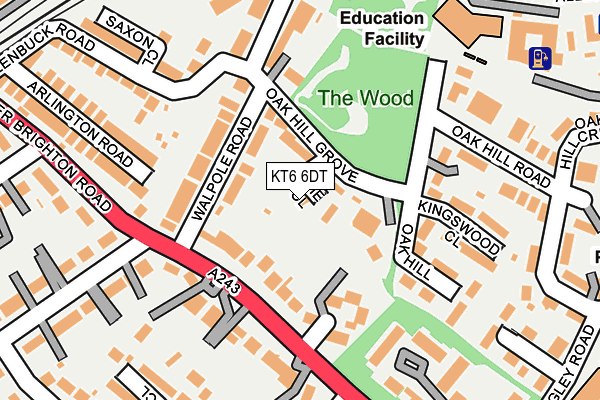 KT6 6DT map - OS OpenMap – Local (Ordnance Survey)