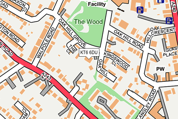 KT6 6DU map - OS OpenMap – Local (Ordnance Survey)