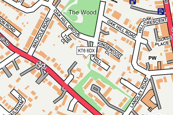 KT6 6DX map - OS OpenMap – Local (Ordnance Survey)