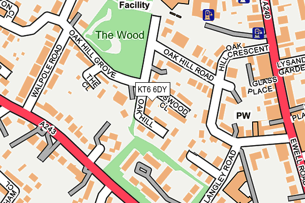 KT6 6DY map - OS OpenMap – Local (Ordnance Survey)