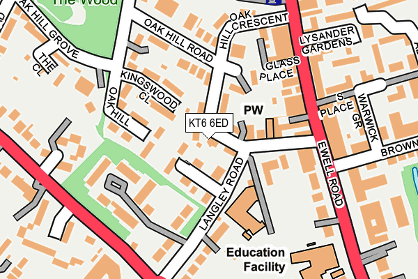 KT6 6ED map - OS OpenMap – Local (Ordnance Survey)