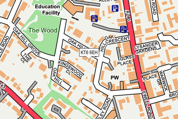 KT6 6EH map - OS OpenMap – Local (Ordnance Survey)