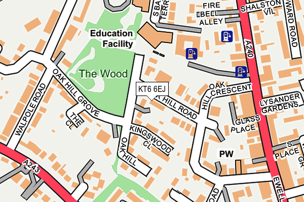 KT6 6EJ map - OS OpenMap – Local (Ordnance Survey)