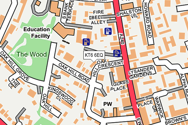 KT6 6EQ map - OS OpenMap – Local (Ordnance Survey)