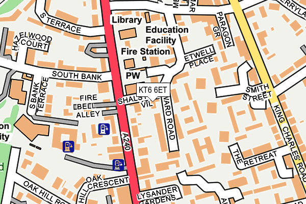 KT6 6ET map - OS OpenMap – Local (Ordnance Survey)