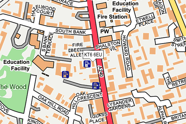 KT6 6EU map - OS OpenMap – Local (Ordnance Survey)