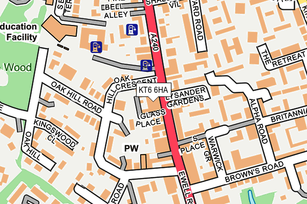 KT6 6HA map - OS OpenMap – Local (Ordnance Survey)