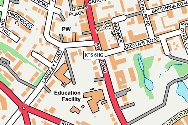 KT6 6HG map - OS OpenMap – Local (Ordnance Survey)