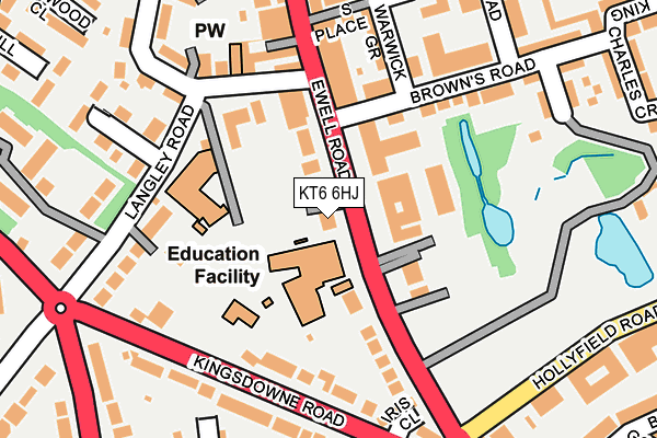 KT6 6HJ map - OS OpenMap – Local (Ordnance Survey)