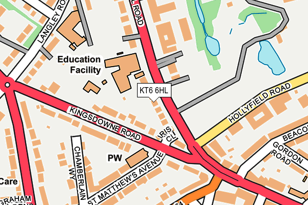 KT6 6HL map - OS OpenMap – Local (Ordnance Survey)