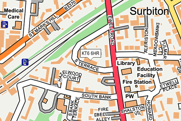 KT6 6HR map - OS OpenMap – Local (Ordnance Survey)