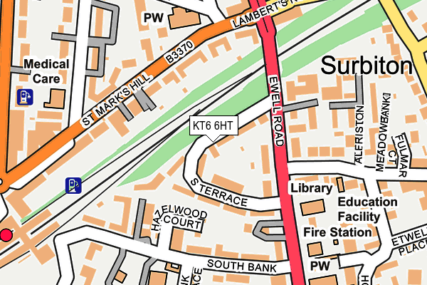 KT6 6HT map - OS OpenMap – Local (Ordnance Survey)