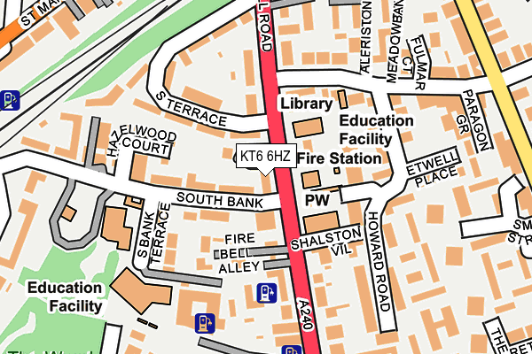 KT6 6HZ map - OS OpenMap – Local (Ordnance Survey)