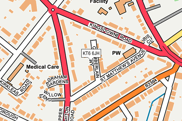 KT6 6JH map - OS OpenMap – Local (Ordnance Survey)