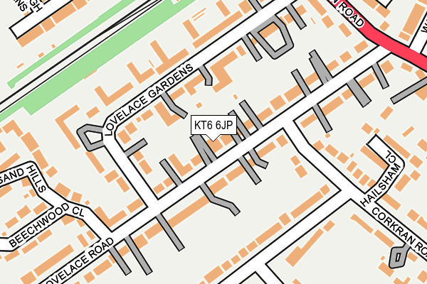 KT6 6JP map - OS OpenMap – Local (Ordnance Survey)