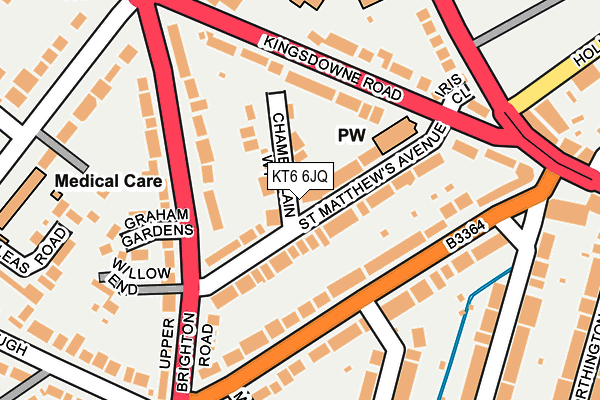 KT6 6JQ map - OS OpenMap – Local (Ordnance Survey)