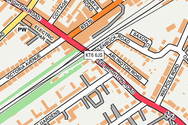 KT6 6JS map - OS OpenMap – Local (Ordnance Survey)