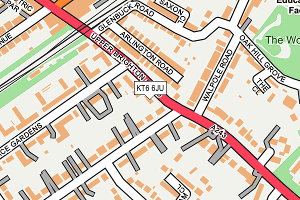 KT6 6JU map - OS OpenMap – Local (Ordnance Survey)