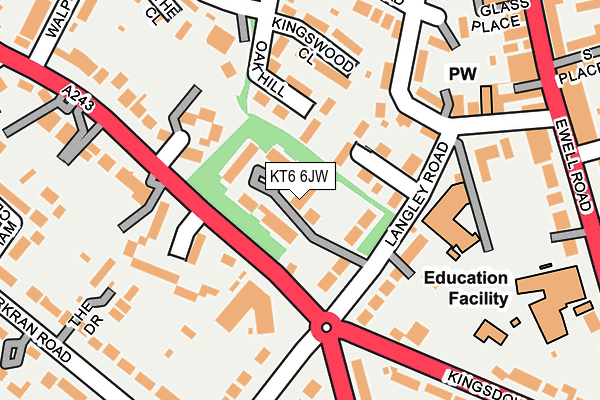 KT6 6JW map - OS OpenMap – Local (Ordnance Survey)