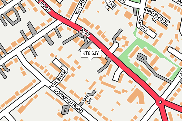 KT6 6JY map - OS OpenMap – Local (Ordnance Survey)