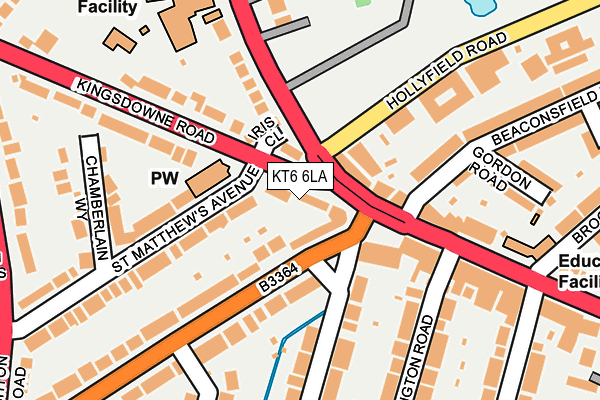 KT6 6LA map - OS OpenMap – Local (Ordnance Survey)