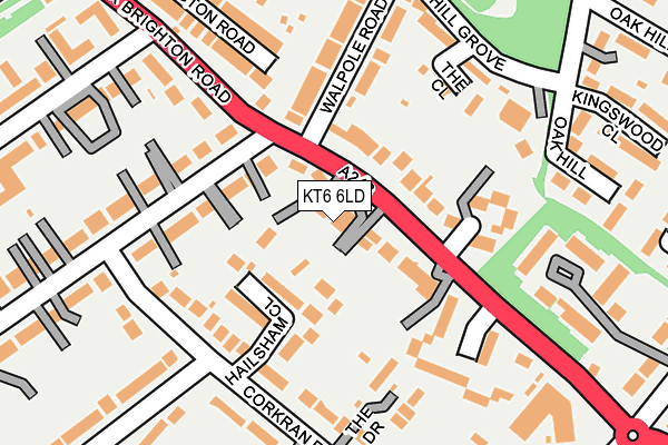 KT6 6LD map - OS OpenMap – Local (Ordnance Survey)