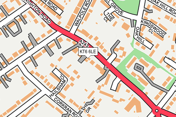 KT6 6LE map - OS OpenMap – Local (Ordnance Survey)