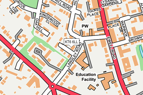 KT6 6LL map - OS OpenMap – Local (Ordnance Survey)