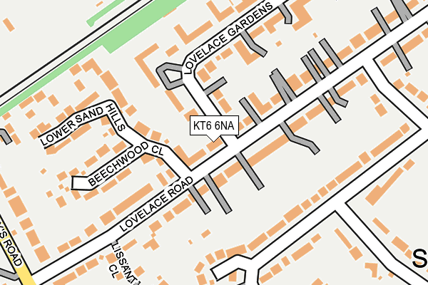 KT6 6NA map - OS OpenMap – Local (Ordnance Survey)