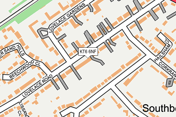 KT6 6NF map - OS OpenMap – Local (Ordnance Survey)