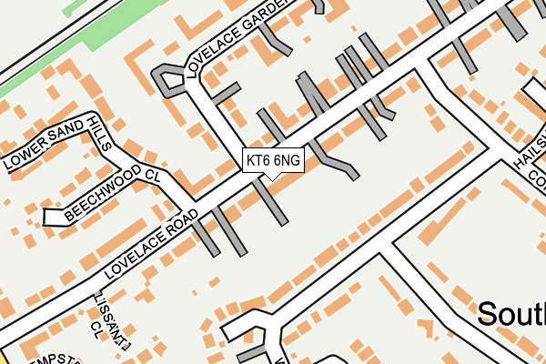 KT6 6NG map - OS OpenMap – Local (Ordnance Survey)