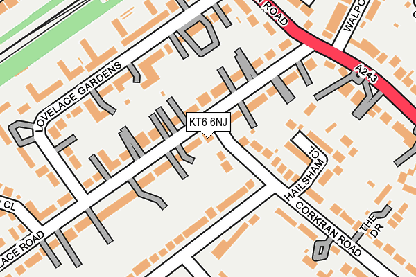 KT6 6NJ map - OS OpenMap – Local (Ordnance Survey)