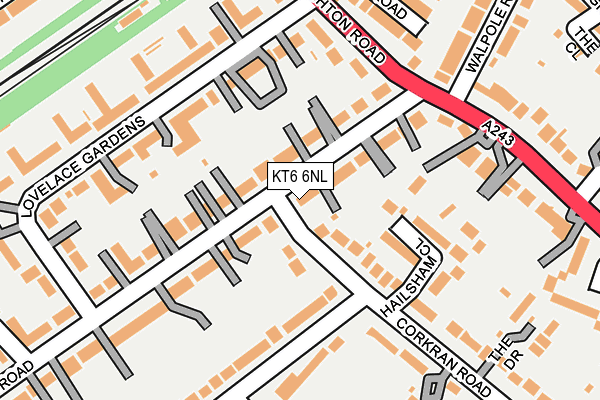 KT6 6NL map - OS OpenMap – Local (Ordnance Survey)