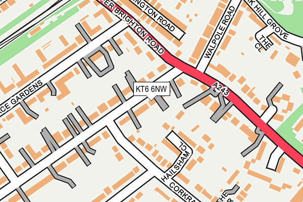 KT6 6NW map - OS OpenMap – Local (Ordnance Survey)