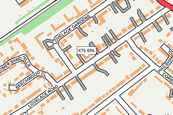 KT6 6PA map - OS OpenMap – Local (Ordnance Survey)